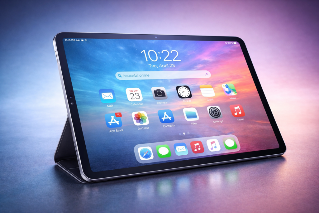 Sleek tablet with vibrant interface