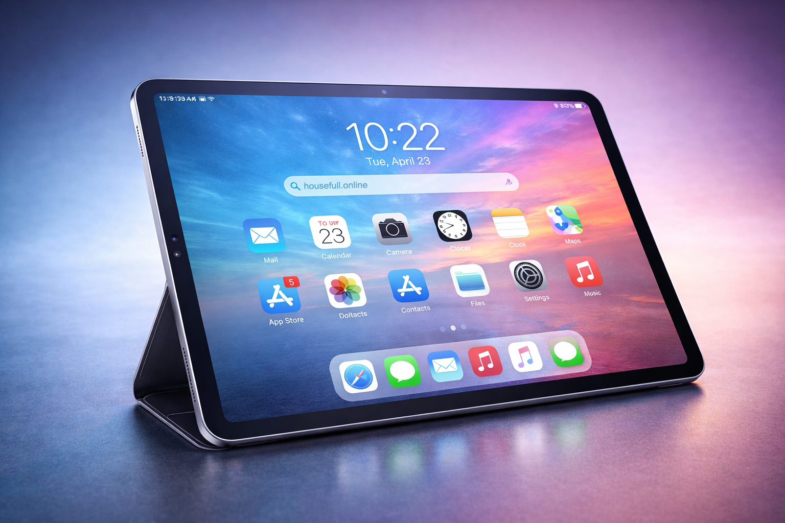 Sleek tablet with vibrant interface